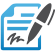Icon of pen writing on paper depicting results from a survey about long wait times typical in the transcription industry today.
