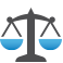 Graphic of scales of justice, illustrating accessibility compliance support